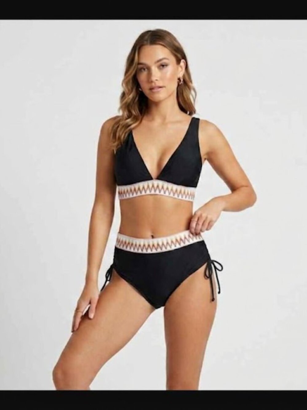 Title: NWT Blooming Jelly Black High Waisted Bikini Set XXL